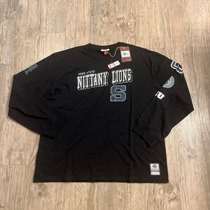 NWT Mitchell & Ness Penn State Nittany Lions Black LS Men's Shirt Size 2XL